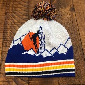 NWT Janie and Jack Mountain Ski Pom Pom Beanie - Size 6-12M